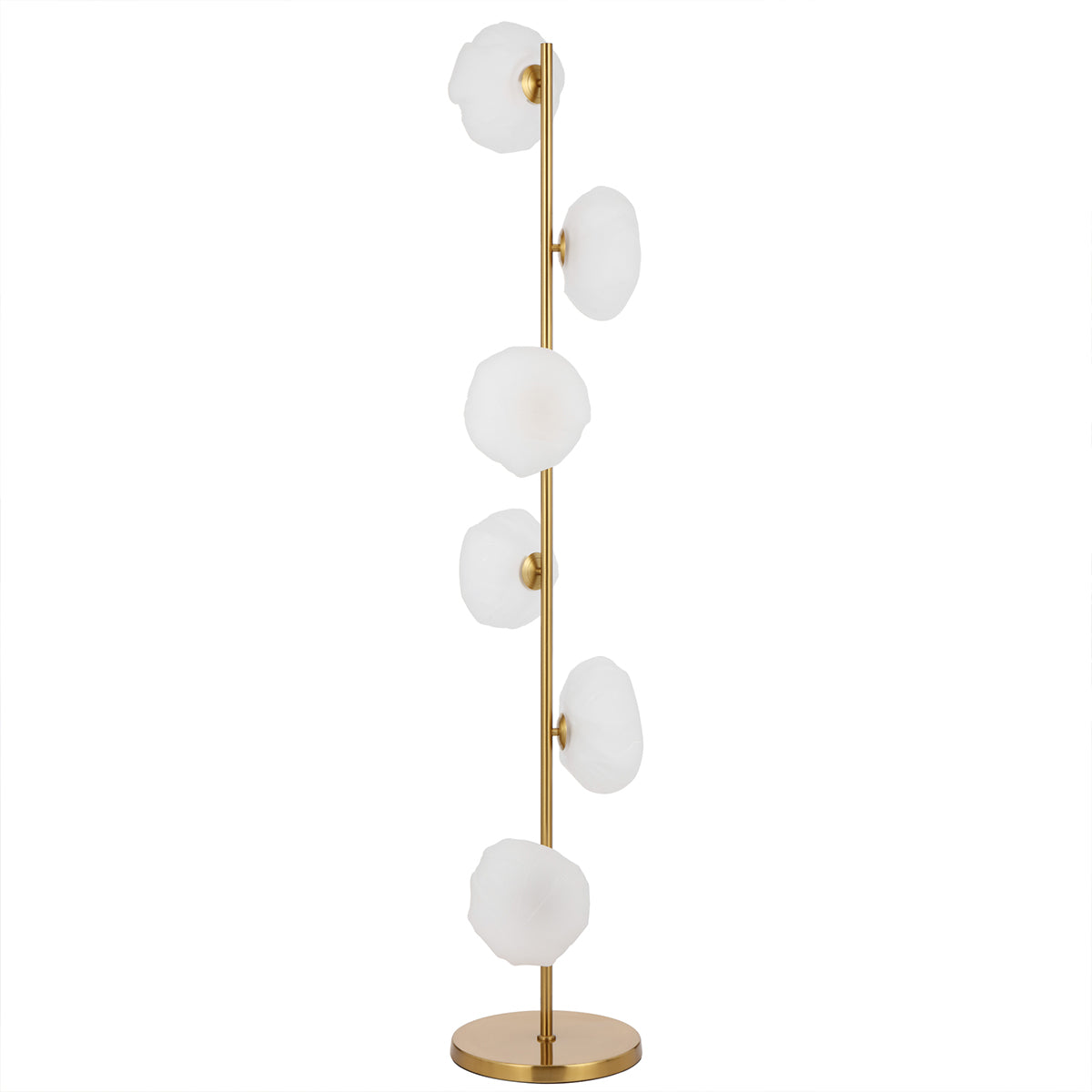 Zecca 6 Light Floor Lamp with Rustic Glass Design