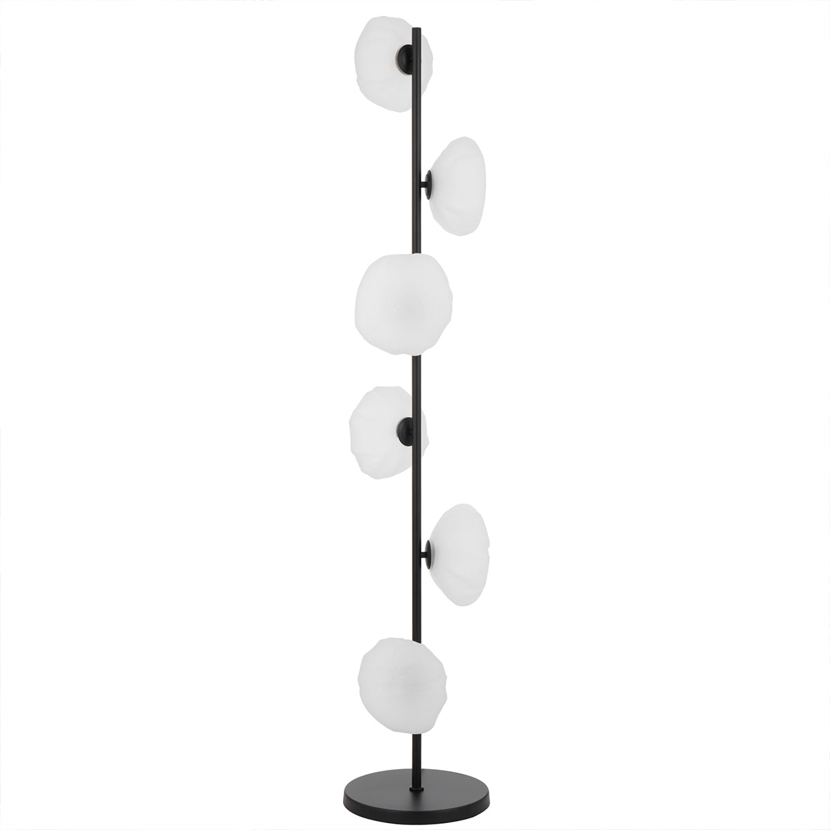 Zecca 6 Light Floor Lamp with Rustic Glass Design