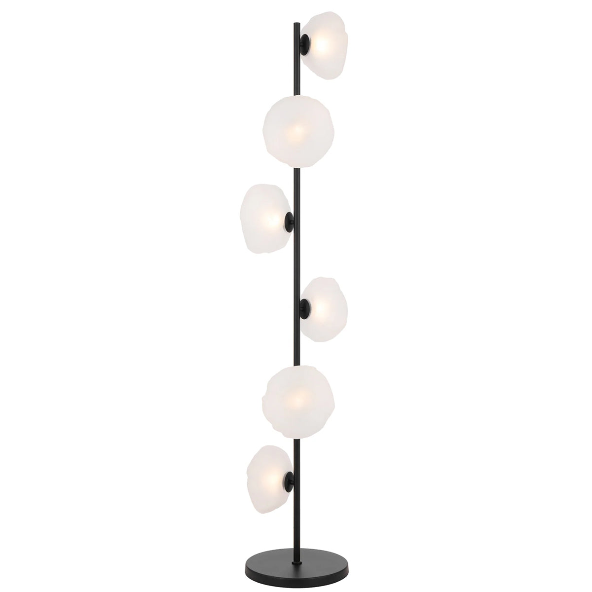 Zecca 6 Light Floor Lamp with Rustic Glass Design