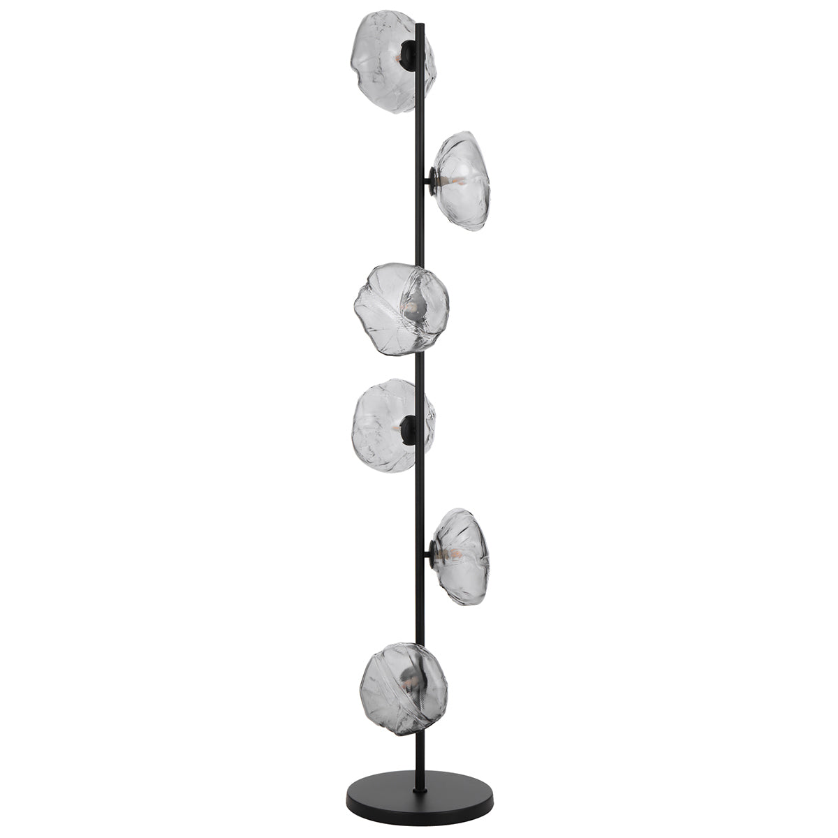 Zecca 6 Light Floor Lamp with Rustic Glass Design