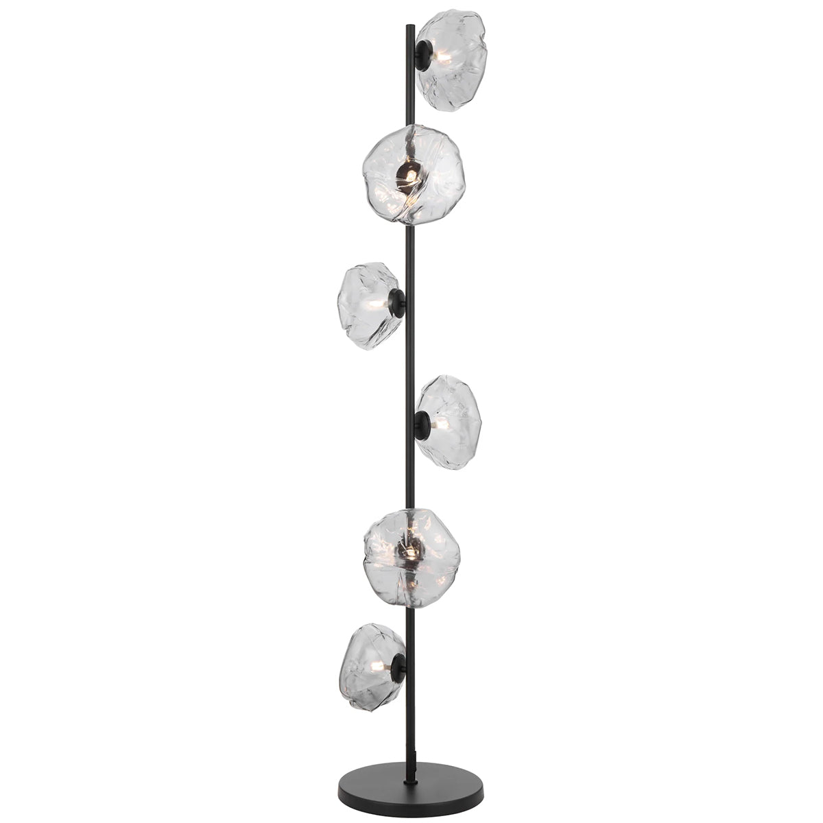 Zecca 6 Light Floor Lamp with Rustic Glass Design