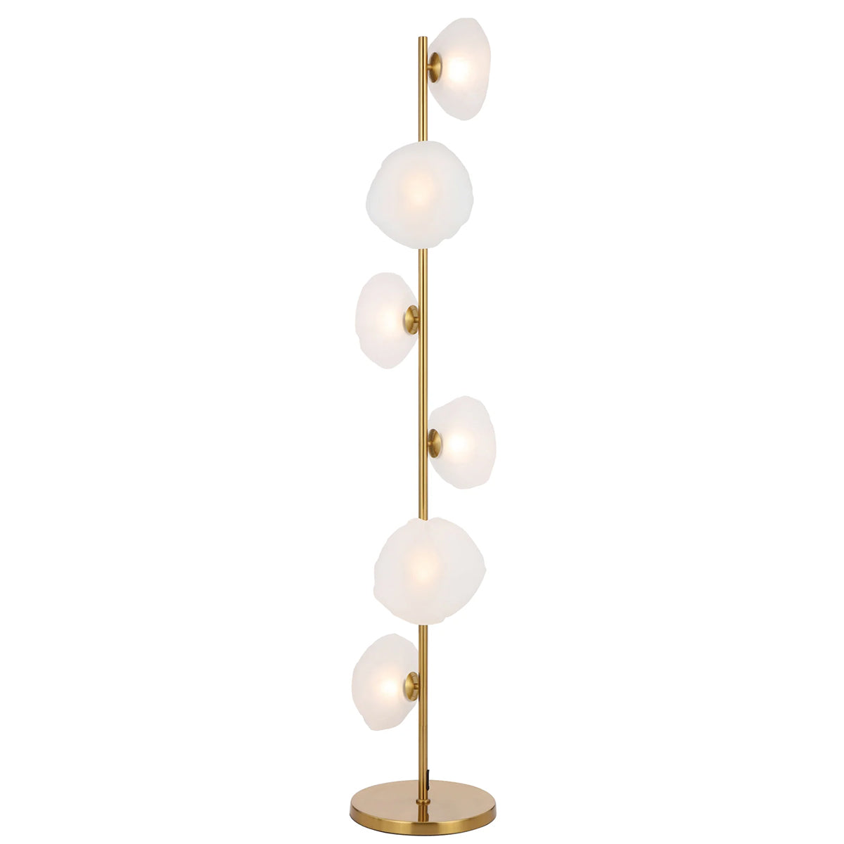 Zecca 6 Light Floor Lamp with Rustic Glass Design