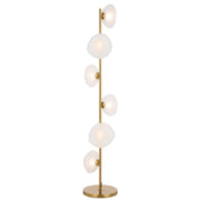 Zecca 6 Light Floor Lamp with Rustic Glass Design