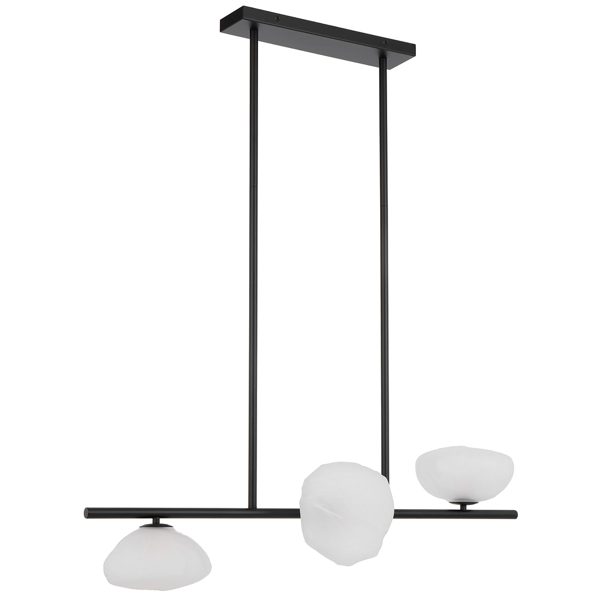 Zecca 3 Light Pendant with Rustic Glass & LED Lights
