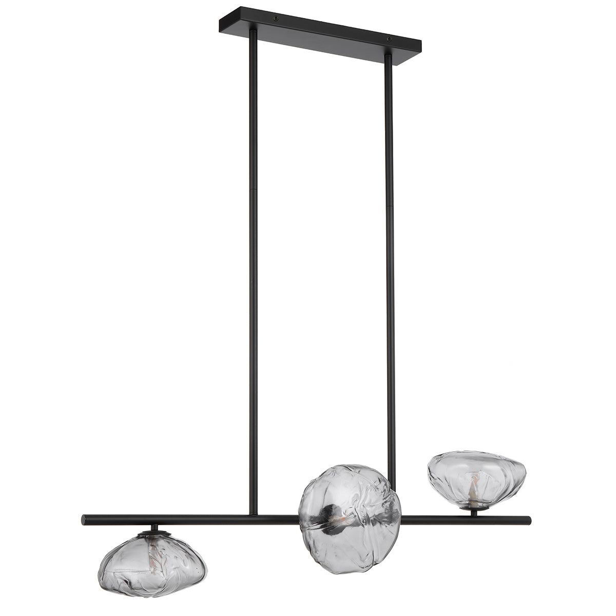 Zecca 3 Light Pendant with Rustic Glass & LED Lights