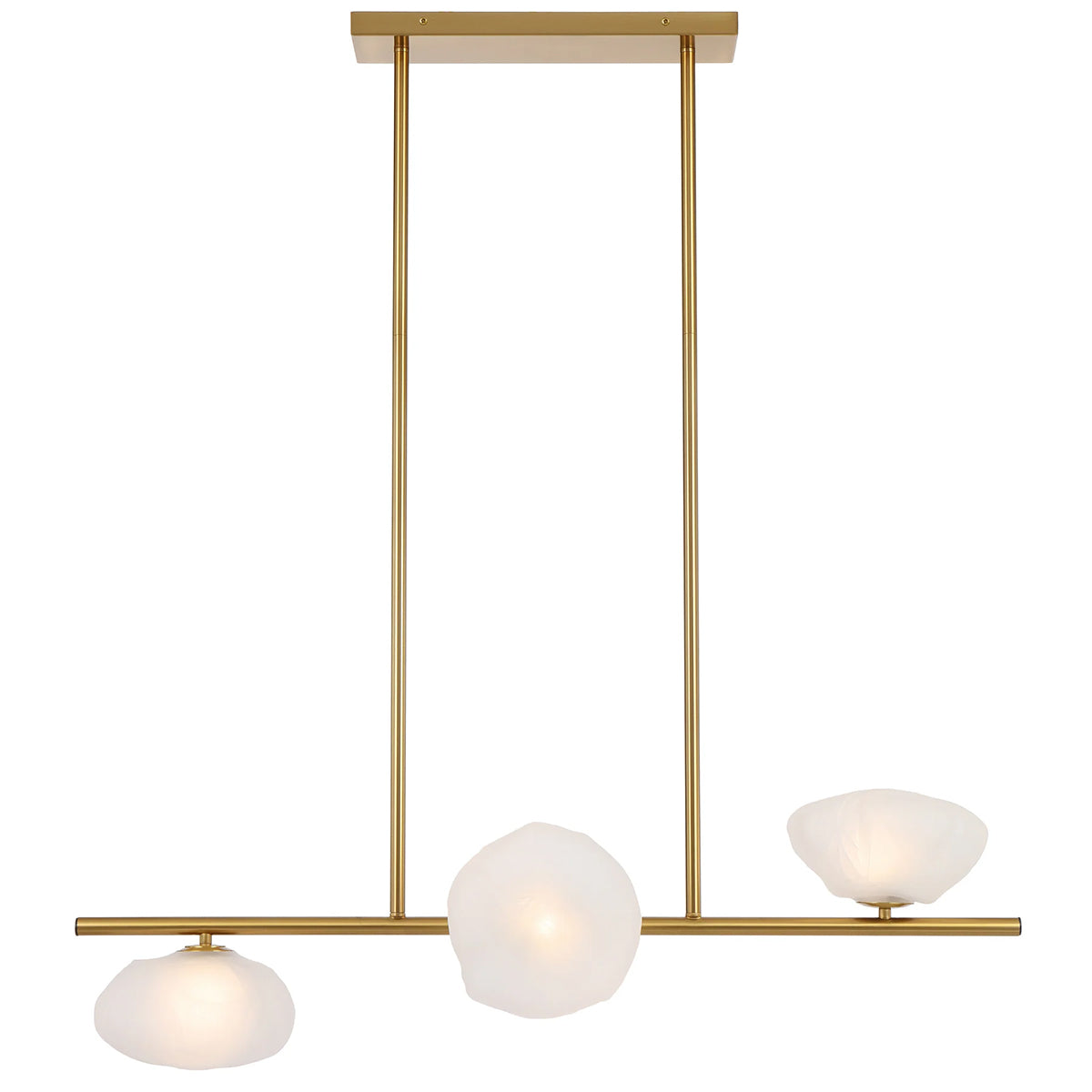 Zecca 3 Light Pendant with Rustic Glass & LED Lights