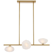 Zecca 3 Light Pendant with Rustic Glass & LED Lights