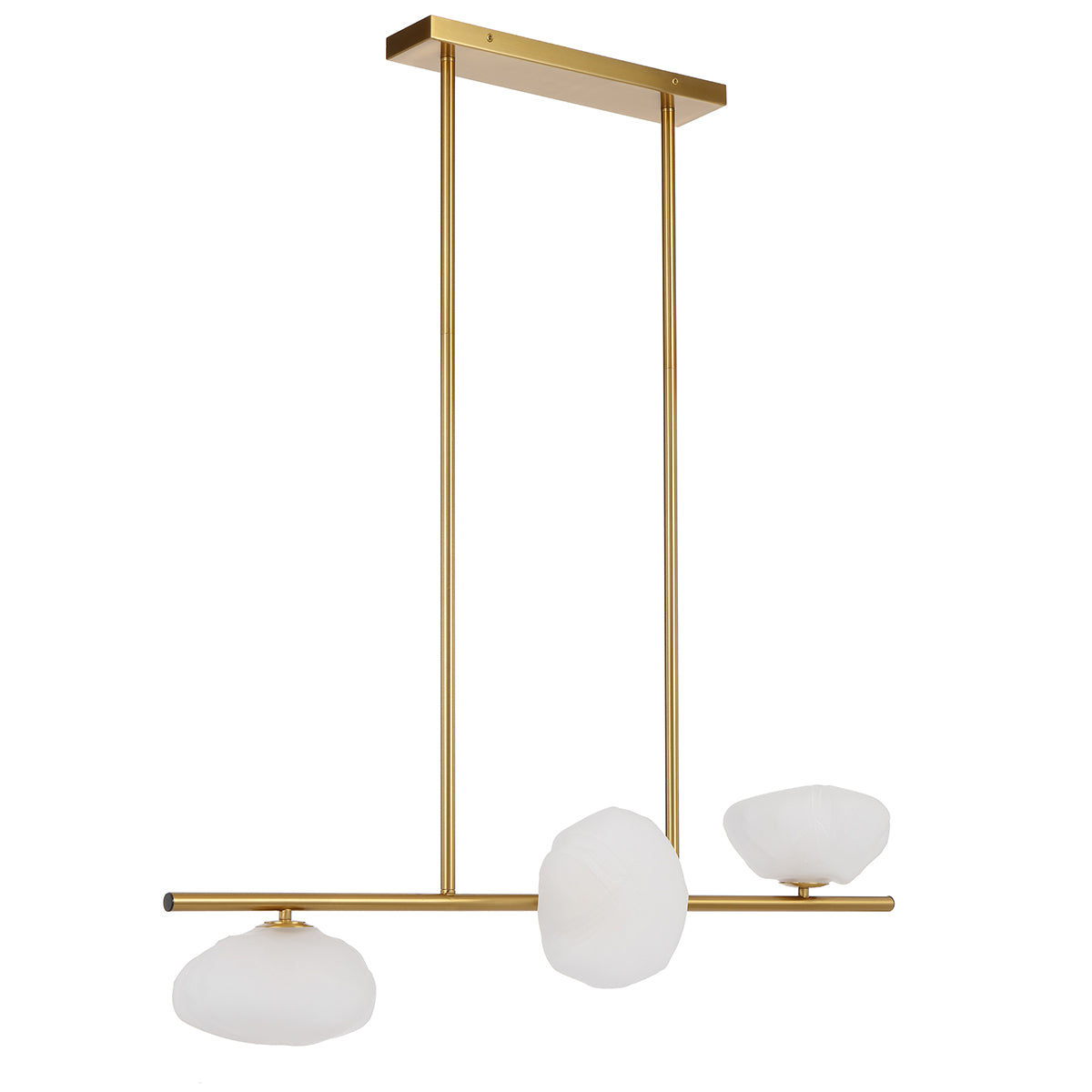 Zecca 3 Light Pendant with Rustic Glass & LED Lights