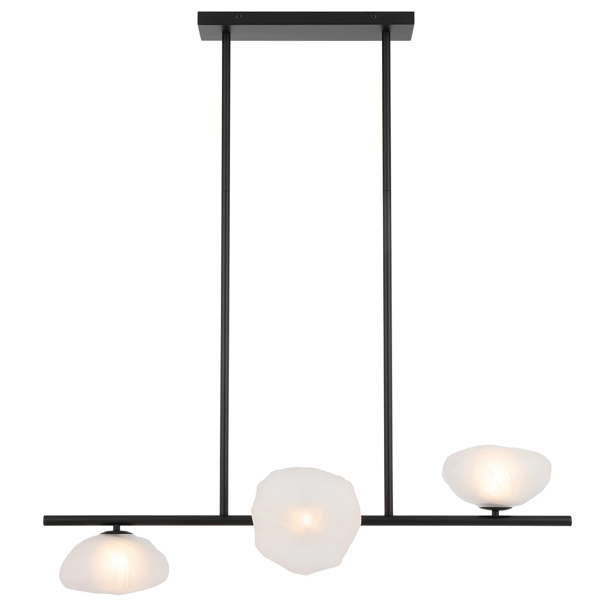 Zecca 3 Light Pendant with Rustic Glass & LED Lights