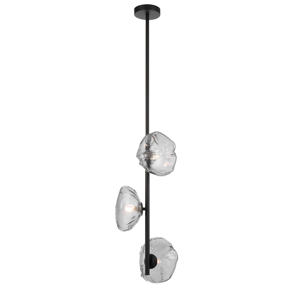 Zecca 3 Light Pendant with Burlap Glass Design