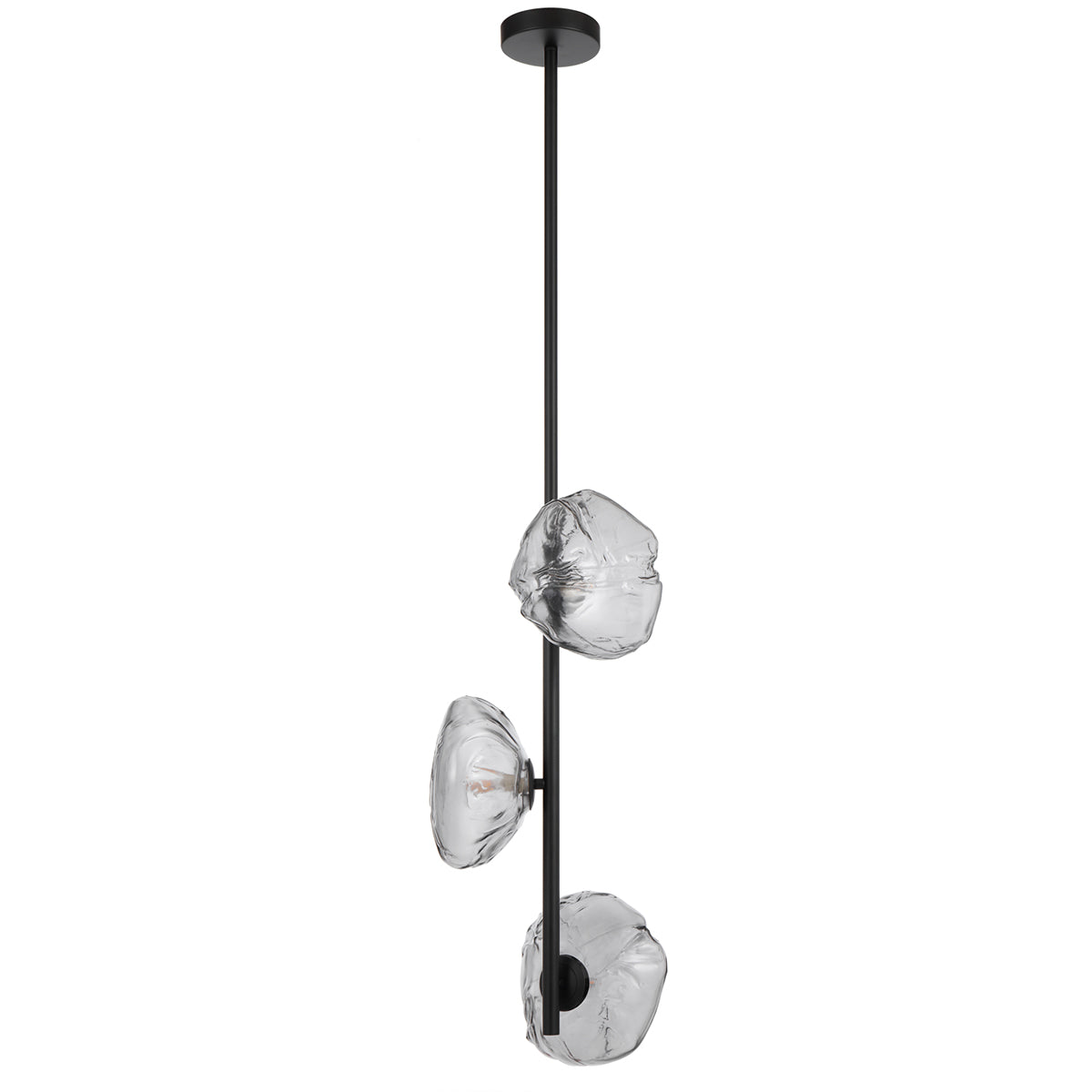 Zecca 3 Light Pendant with Burlap Glass Design