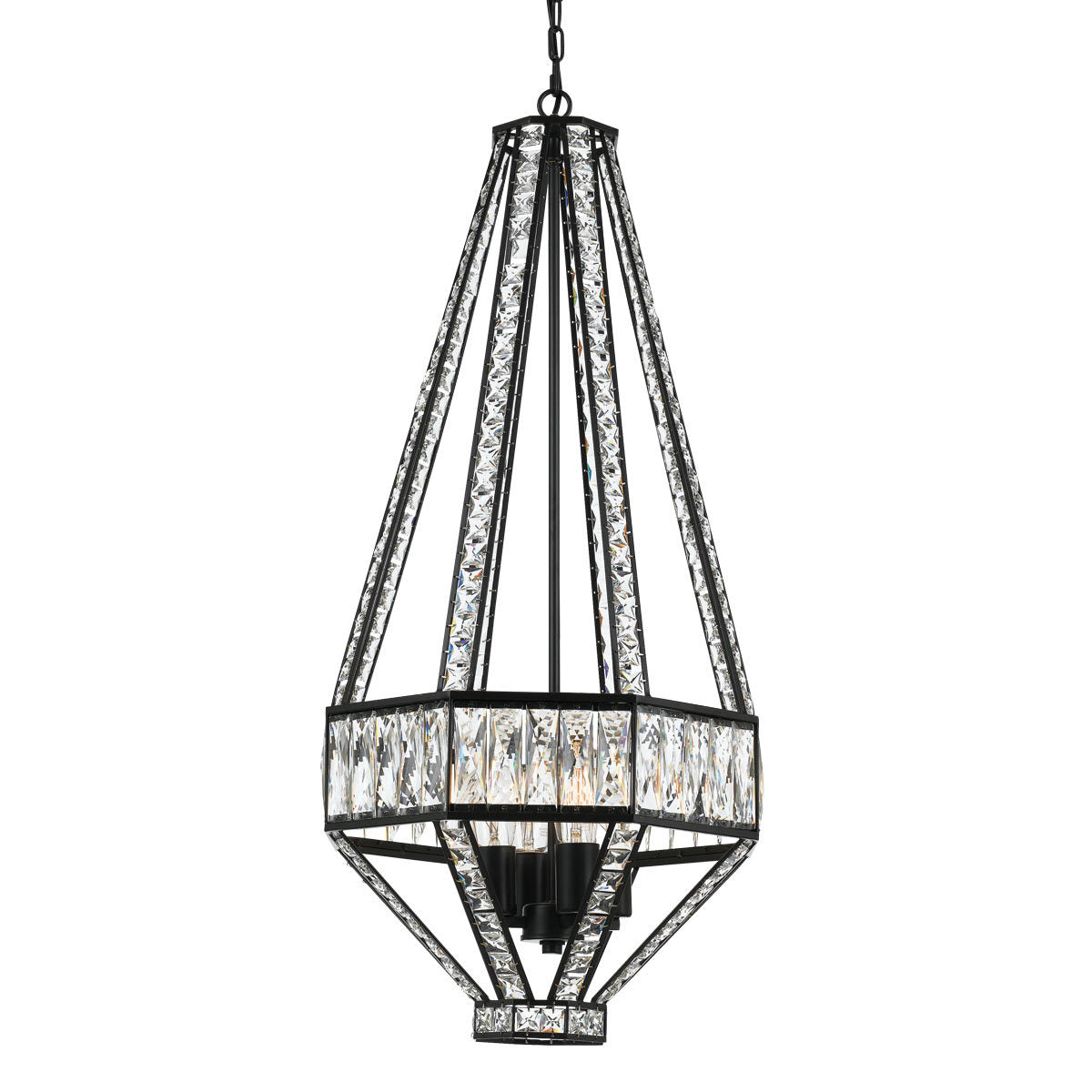 Zofio 4 Light Pendant with Crystal and Bronze Finish
