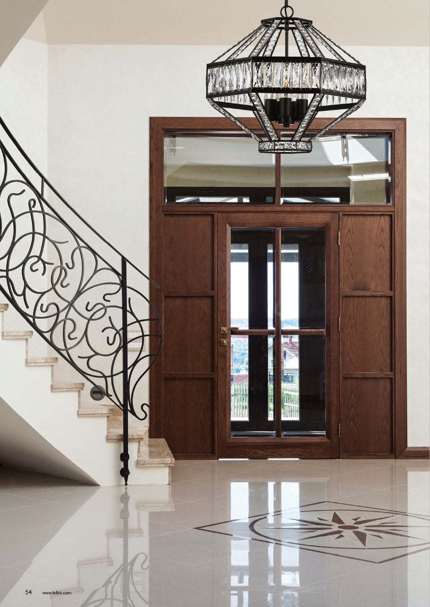 Zofio Pendant Light with 5 Lights and Clear Crystals