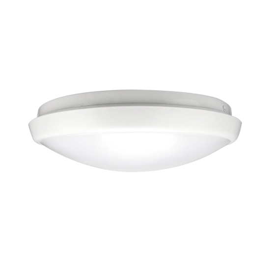 Chaiselong kande Knurre Delessi White Trim Acrylic Tri-Colour 30W LED Oyster Light | JD Lighting