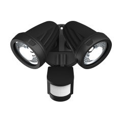 Lampada Fortezza 30W LED Tri Colour Twin Head Outdoor Spotlight with Motion Sensor