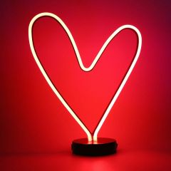 Neon Red Heart LED Table Lamp